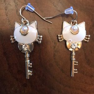 Cat/Key earrings